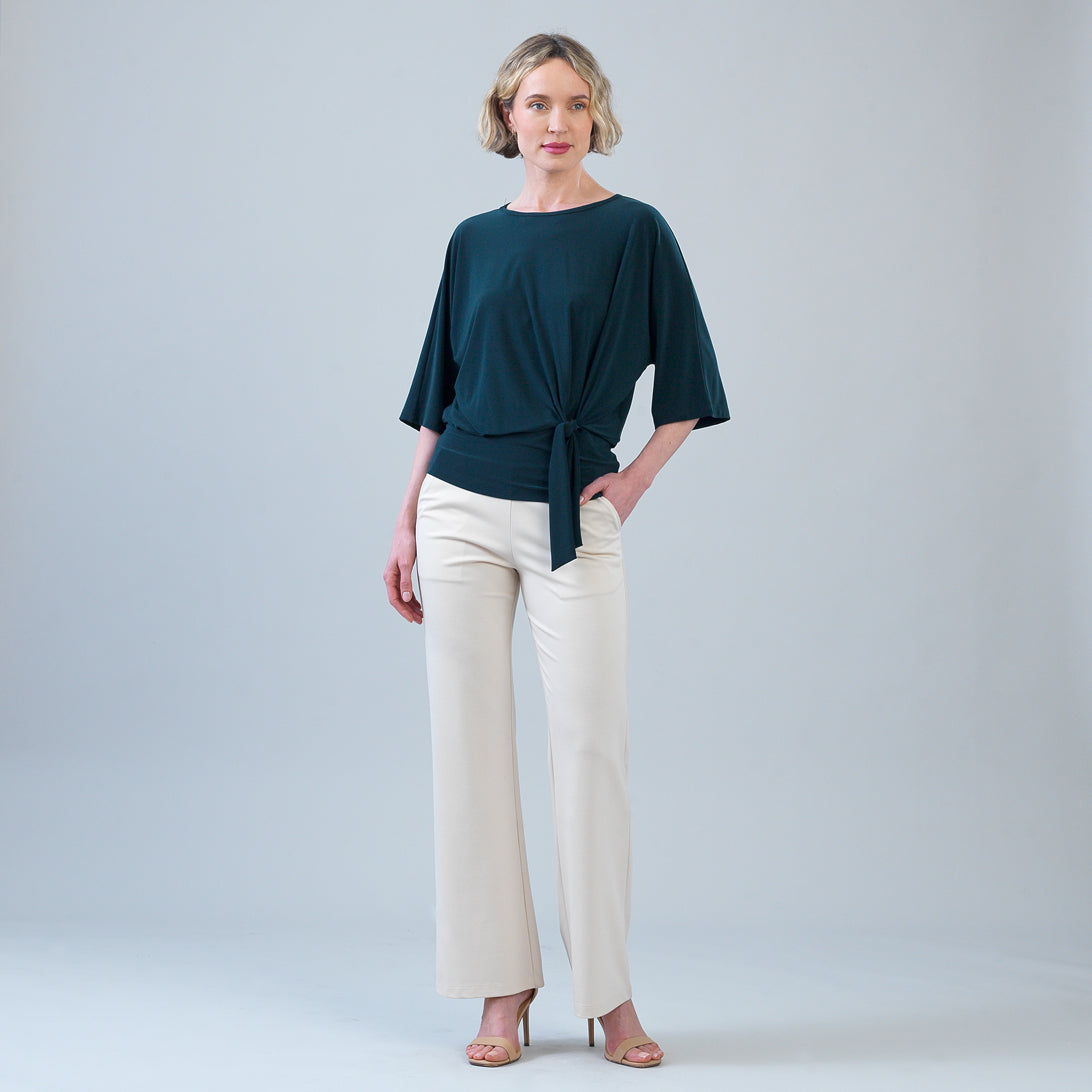Signature Side Tie Top - Hunter Green - Final Sale | Clara Sunwoo Recommended