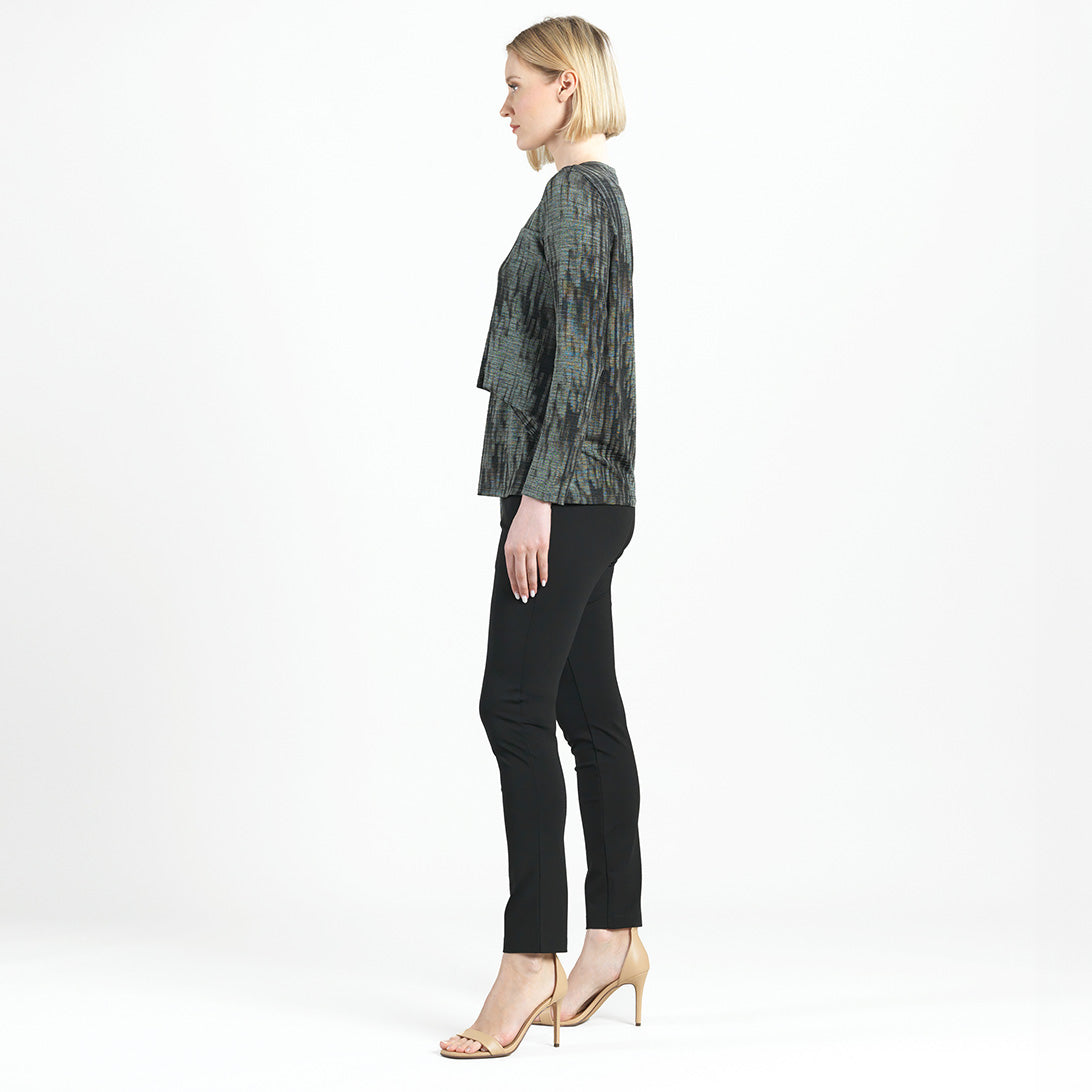 Crinkle Pleat - Blouson Overlay Side Tie Detail Top - Water Ripple-Olive - Final Sale! | Clara Sunwoo Best Price