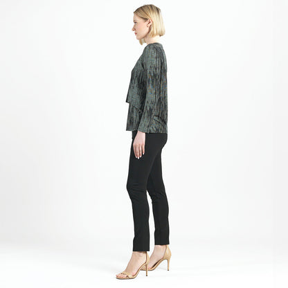 Crinkle Pleat - Blouson Overlay Side Tie Detail Top - Water Ripple-Olive - Final Sale! | Clara Sunwoo Best Price