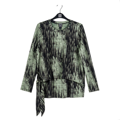 Crinkle Pleat - Blouson Overlay Side Tie Detail Top - Water Ripple-Olive - Final Sale! | Clara Sunwoo Best Price