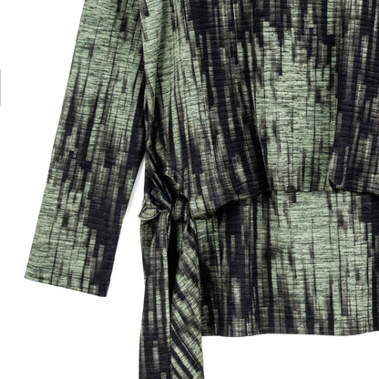 Crinkle Pleat - Blouson Overlay Side Tie Detail Top - Water Ripple-Olive - Final Sale! | Clara Sunwoo Best Price