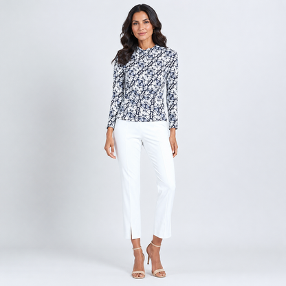 Textured Draped Neck Side Ruched Top - Circle Emblem - Final Sale! | Clara Sunwoo Hot Sale