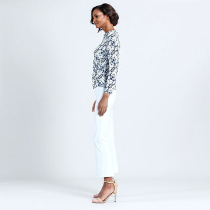 Textured Draped Neck Side Ruched Top - Circle Emblem - Final Sale! | Clara Sunwoo Hot Sale