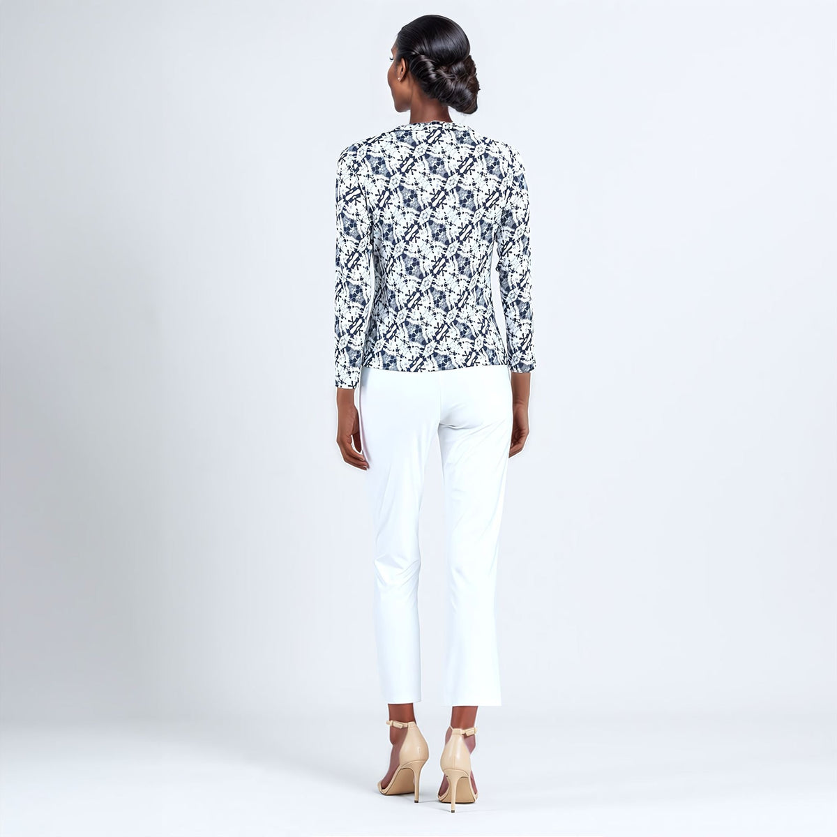 Textured Draped Neck Side Ruched Top - Circle Emblem - Final Sale! | Clara Sunwoo Hot Sale