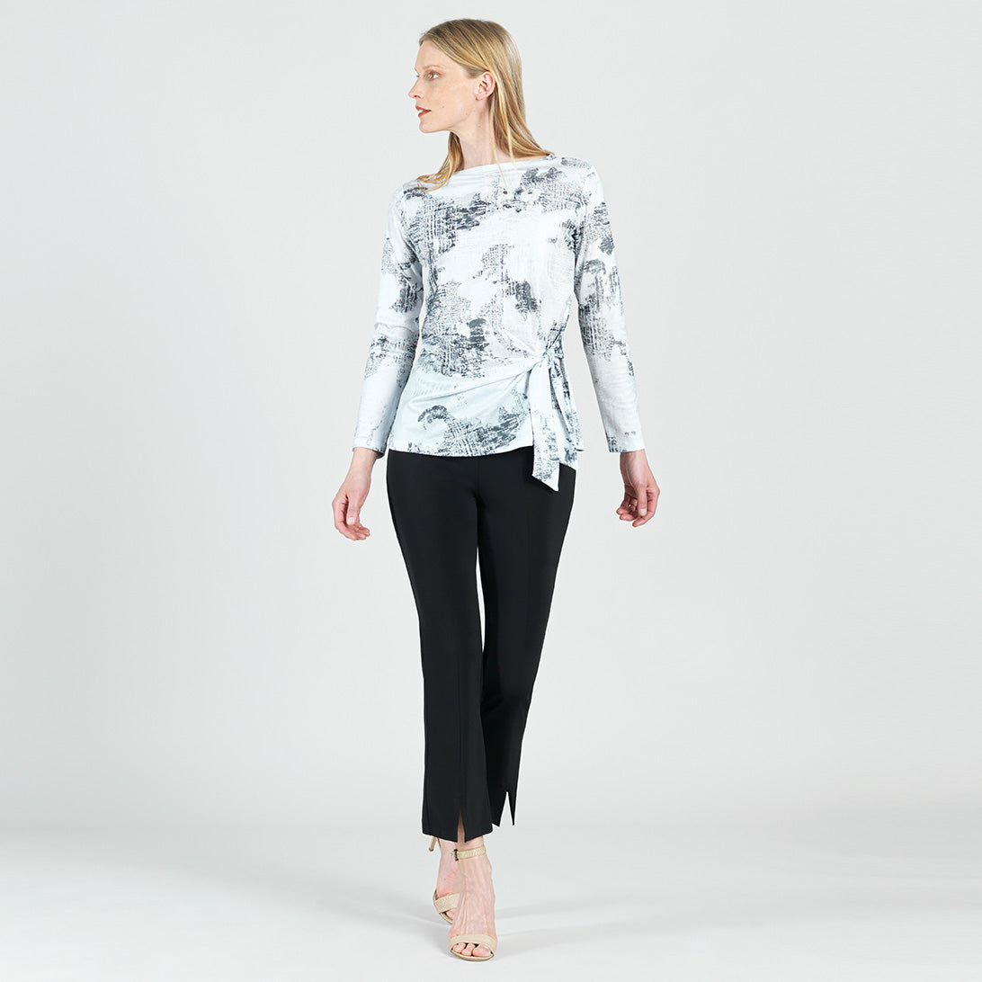 Foil Knit - Side Tie Waist Top - Abstract Marble - Final Sale! | Clara Sunwoo Trusted