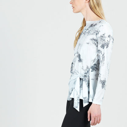 Foil Knit - Side Tie Waist Top - Abstract Marble - Final Sale! | Clara Sunwoo Trusted