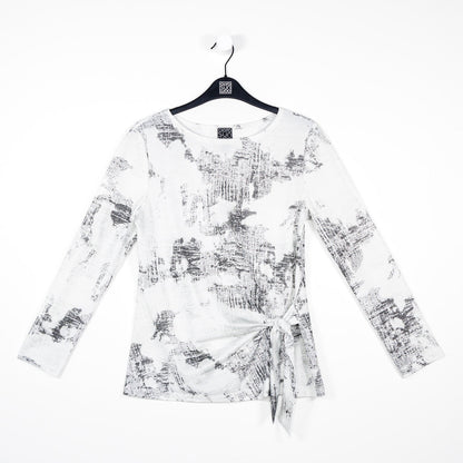 Foil Knit - Side Tie Waist Top - Abstract Marble - Final Sale! | Clara Sunwoo Trusted