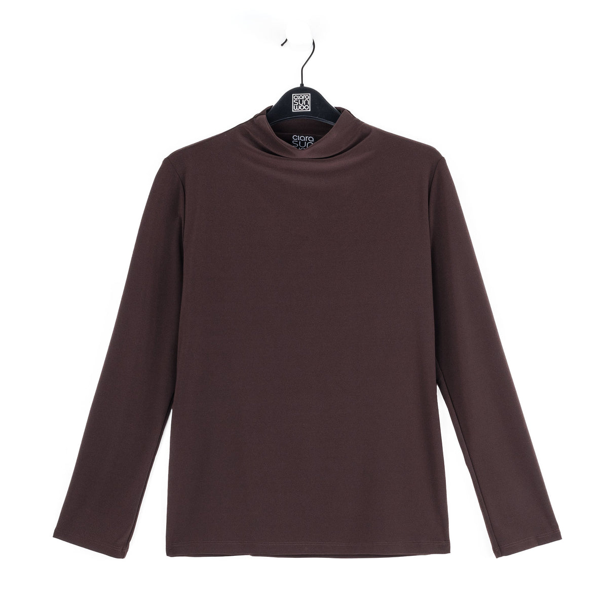 Mock Funnel Neck Top - Brown | Clara Sunwoo Top Pick