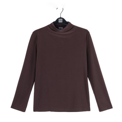 Mock Funnel Neck Top - Brown | Clara Sunwoo Top Pick