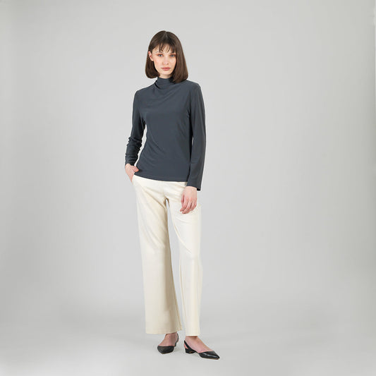 Mock Funnel Neck Top - Charcoal | Clara Sunwoo Popular