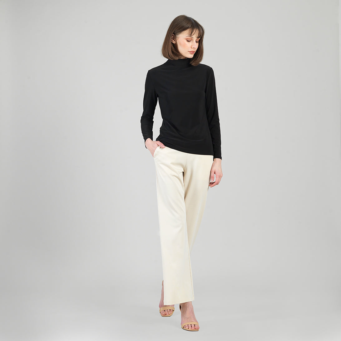 Mock Funnel Neck Top - Black | Clara Sunwoo Smart Buy