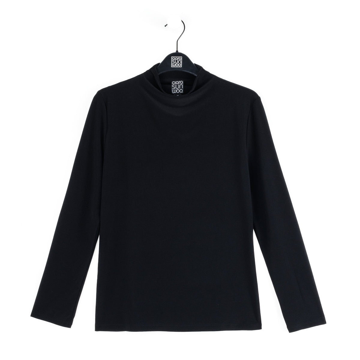 Mock Funnel Neck Top - Black | Clara Sunwoo Smart Buy