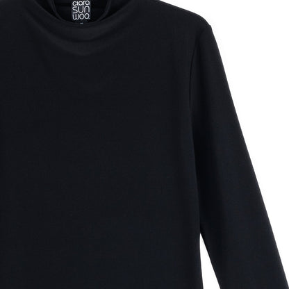 Mock Funnel Neck Top - Black | Clara Sunwoo Smart Buy