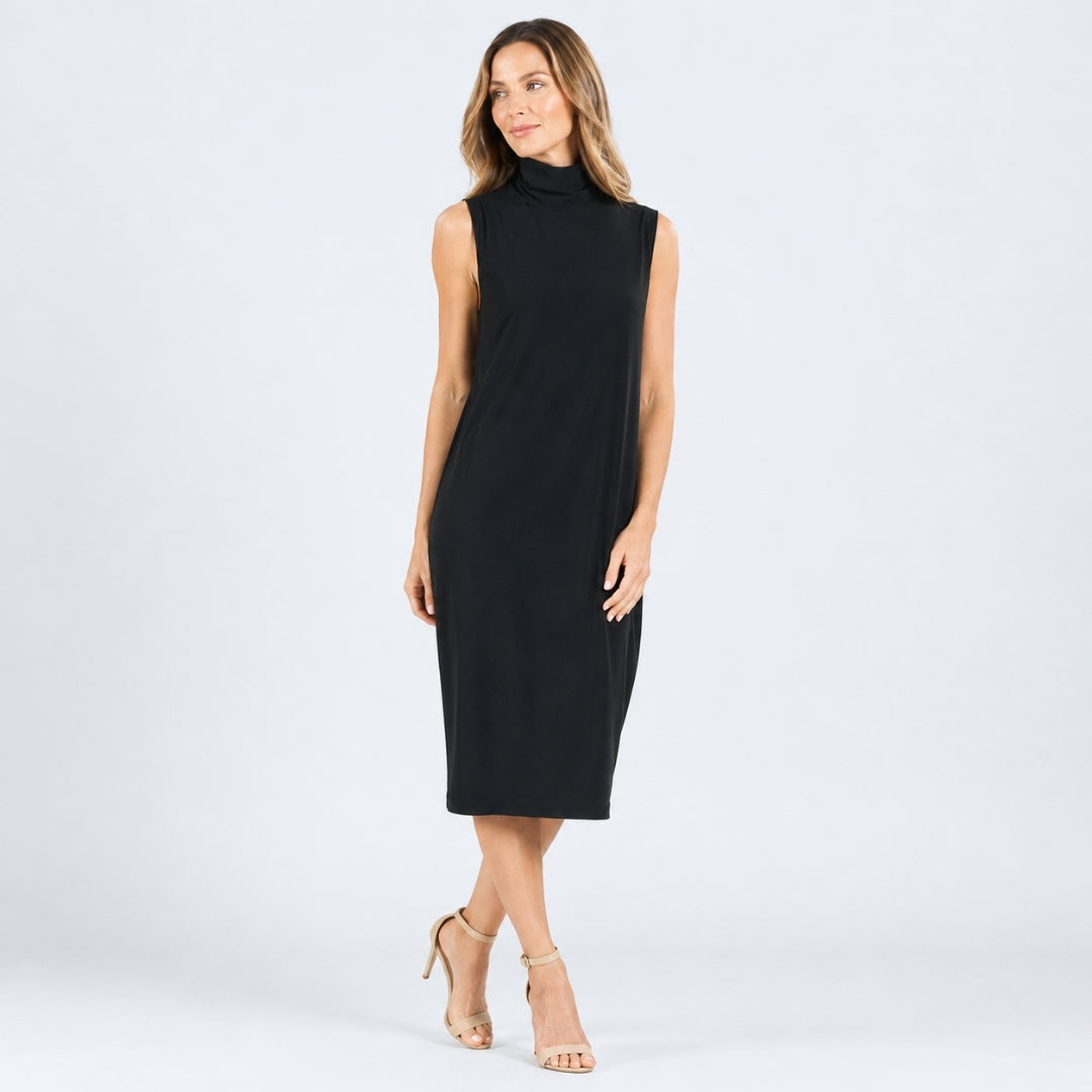 Signature Mock Neck Midi Dress - Black - Final Sale! | Clara Sunwoo Latest