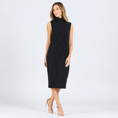 Signature Mock Neck Midi Dress - Black - Final Sale! | Clara Sunwoo Latest