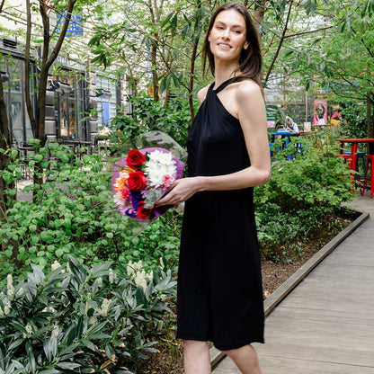 Grecian Halter Midi Sheath Dress - Black - Final Sale! | Clara Sunwoo Quality