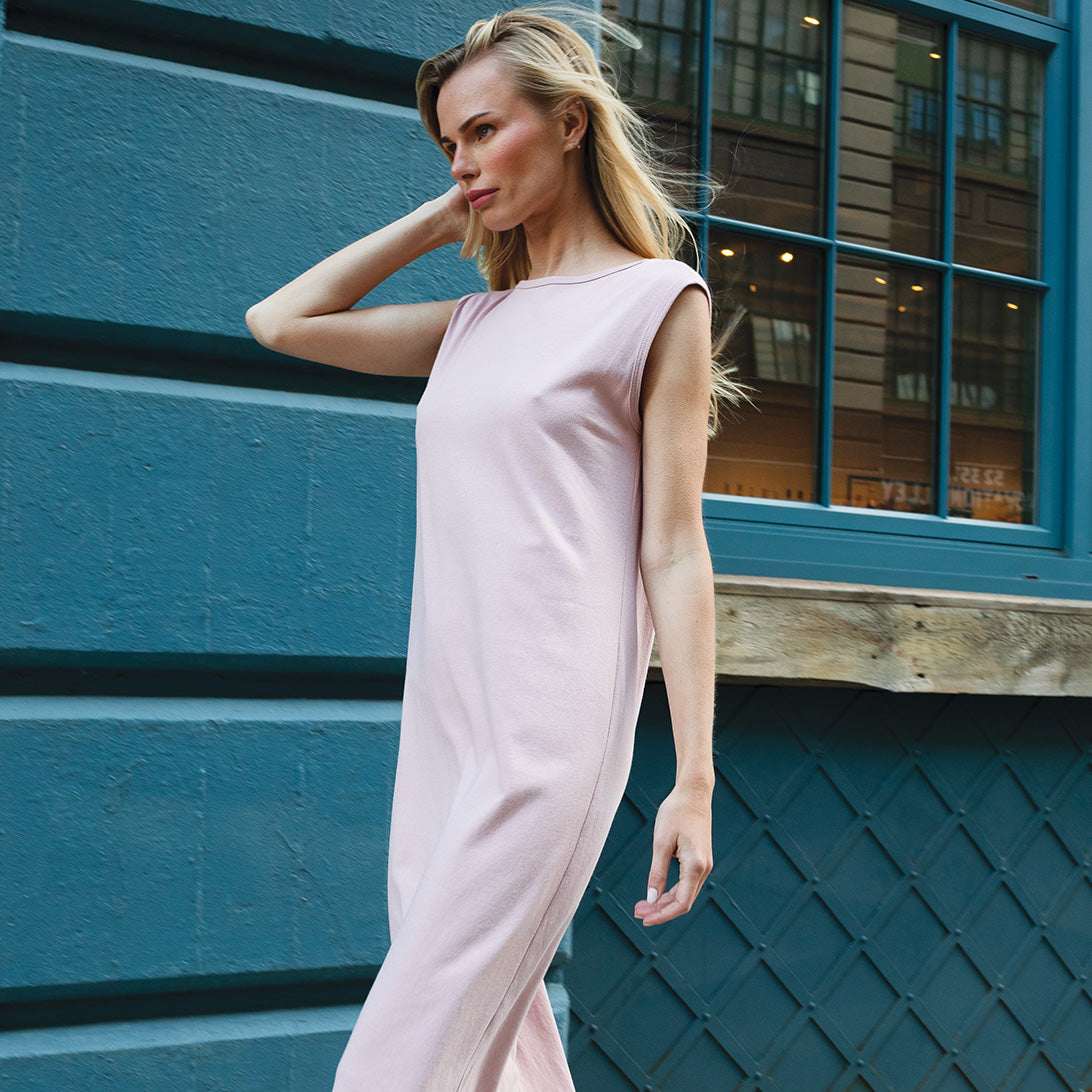 Modal Cotton - Reversible Cut Out Midi Dress - Mauve - Final Sale! | Clara Sunwoo Essential