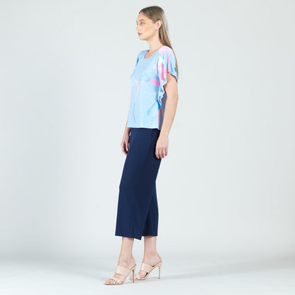 Flutter Sleeve Top - Floral Sketch-Peri - Final Sale | Clara Sunwoo Best Seller