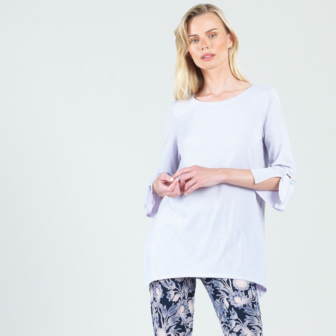 Peach Knit - Tie Cuff Side Vent Tunic - Lavender - Final Sale! | Clara Sunwoo Discount