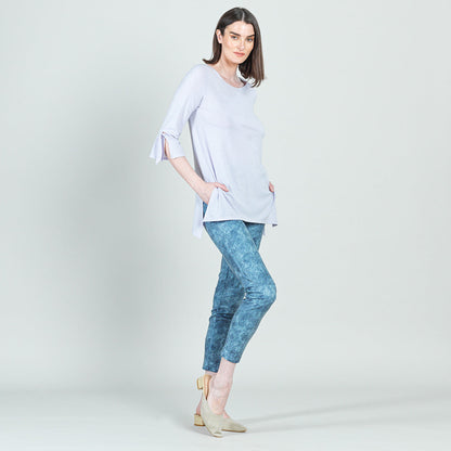 Peach Knit - Tie Cuff Side Vent Tunic - Lavender - Final Sale! | Clara Sunwoo Discount