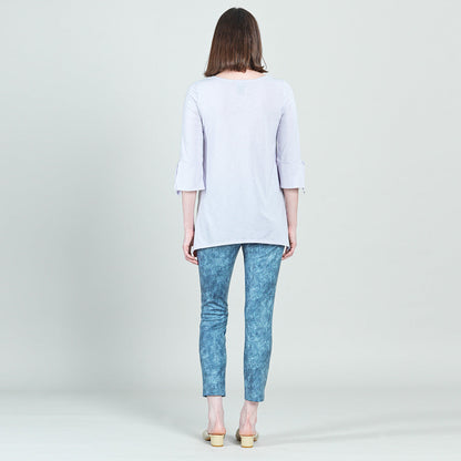 Peach Knit - Tie Cuff Side Vent Tunic - Lavender - Final Sale! | Clara Sunwoo Discount