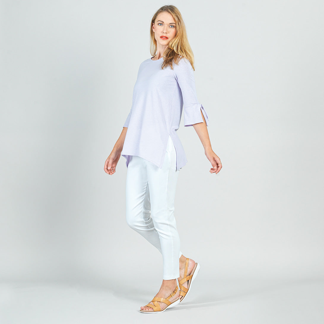 Peach Knit - Tie Cuff Side Vent Tunic - Lavender - Final Sale! | Clara Sunwoo Discount