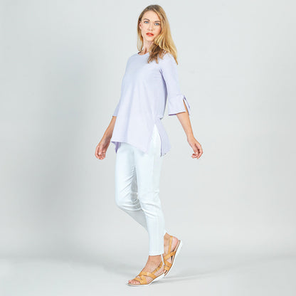 Peach Knit - Tie Cuff Side Vent Tunic - Lavender - Final Sale! | Clara Sunwoo Discount