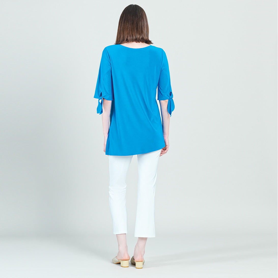 Tie Cuff Asymmetrical Vent Tunic - Brilliant Blue - Final Sale | Clara Sunwoo Exclusive