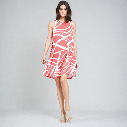 Jewel Neck Swing Dress - Stripes+Dots - Final Sale! | Clara Sunwoo Best Seller