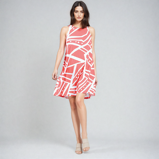 Jewel Neck Swing Dress - Stripes+Dots - Final Sale! | Clara Sunwoo Best Seller