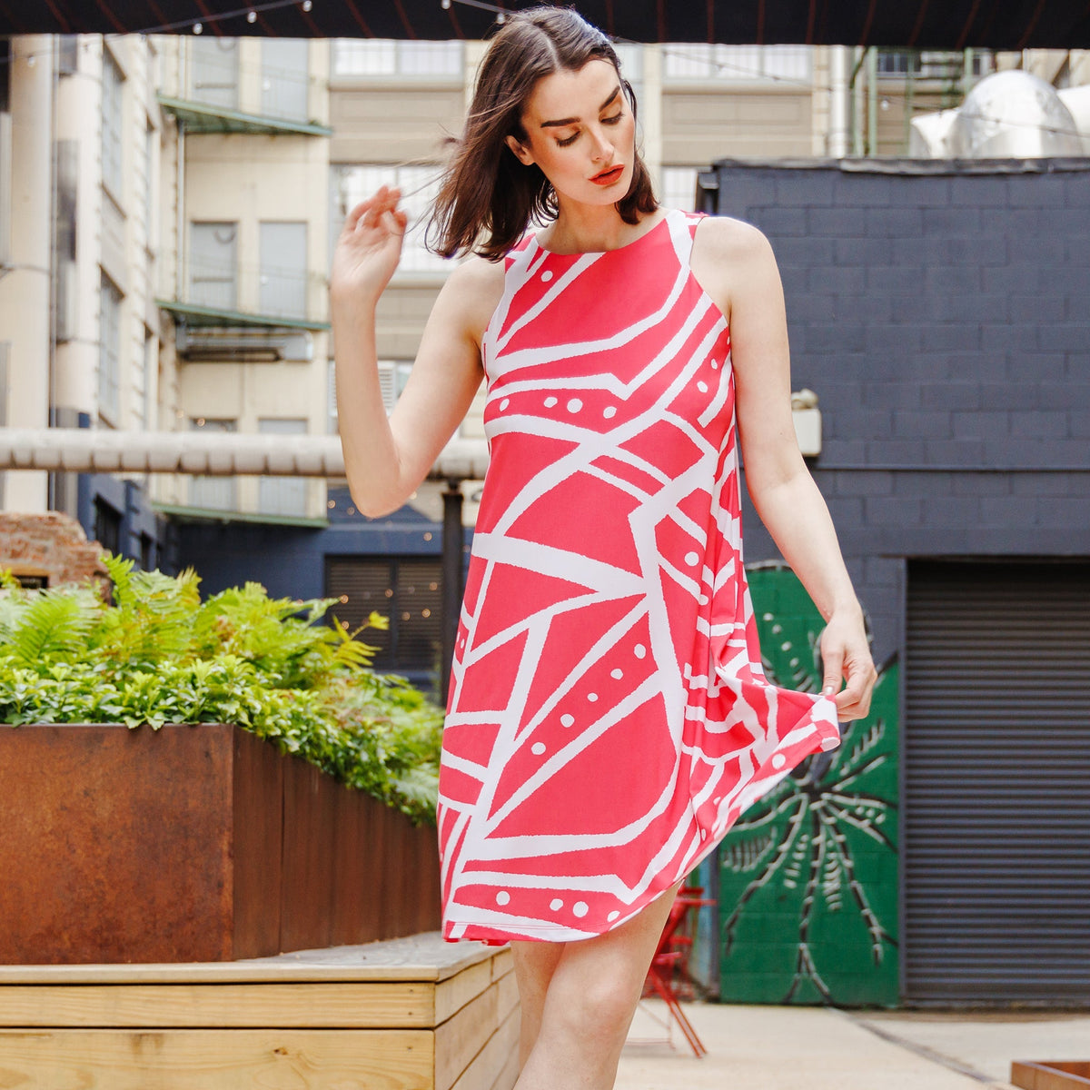 Jewel Neck Swing Dress - Stripes+Dots - Final Sale! | Clara Sunwoo Best Seller