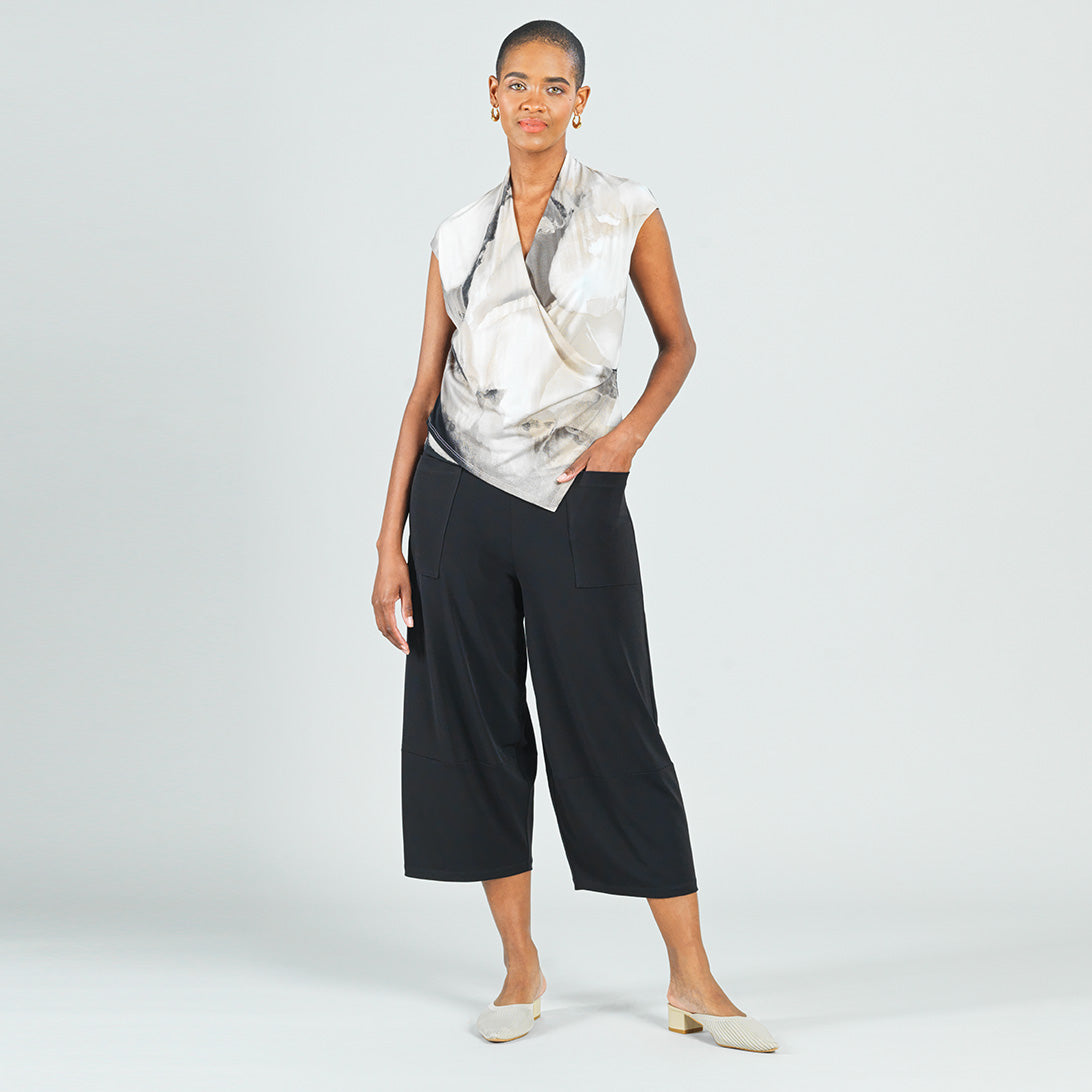 Crossover Faux Wrap Top - Watercolor - Final Sale | Clara Sunwoo Popular