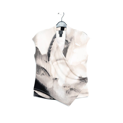 Crossover Faux Wrap Top - Watercolor - Final Sale | Clara Sunwoo Popular