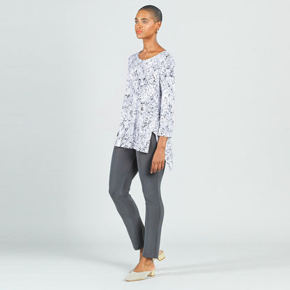 Textured Parachute Hem Tunic - Floral Rain-Grey - Final Sale! | Clara Sunwoo Premium