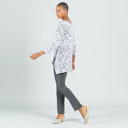 Textured Parachute Hem Tunic - Floral Rain-Grey - Final Sale! | Clara Sunwoo Premium
