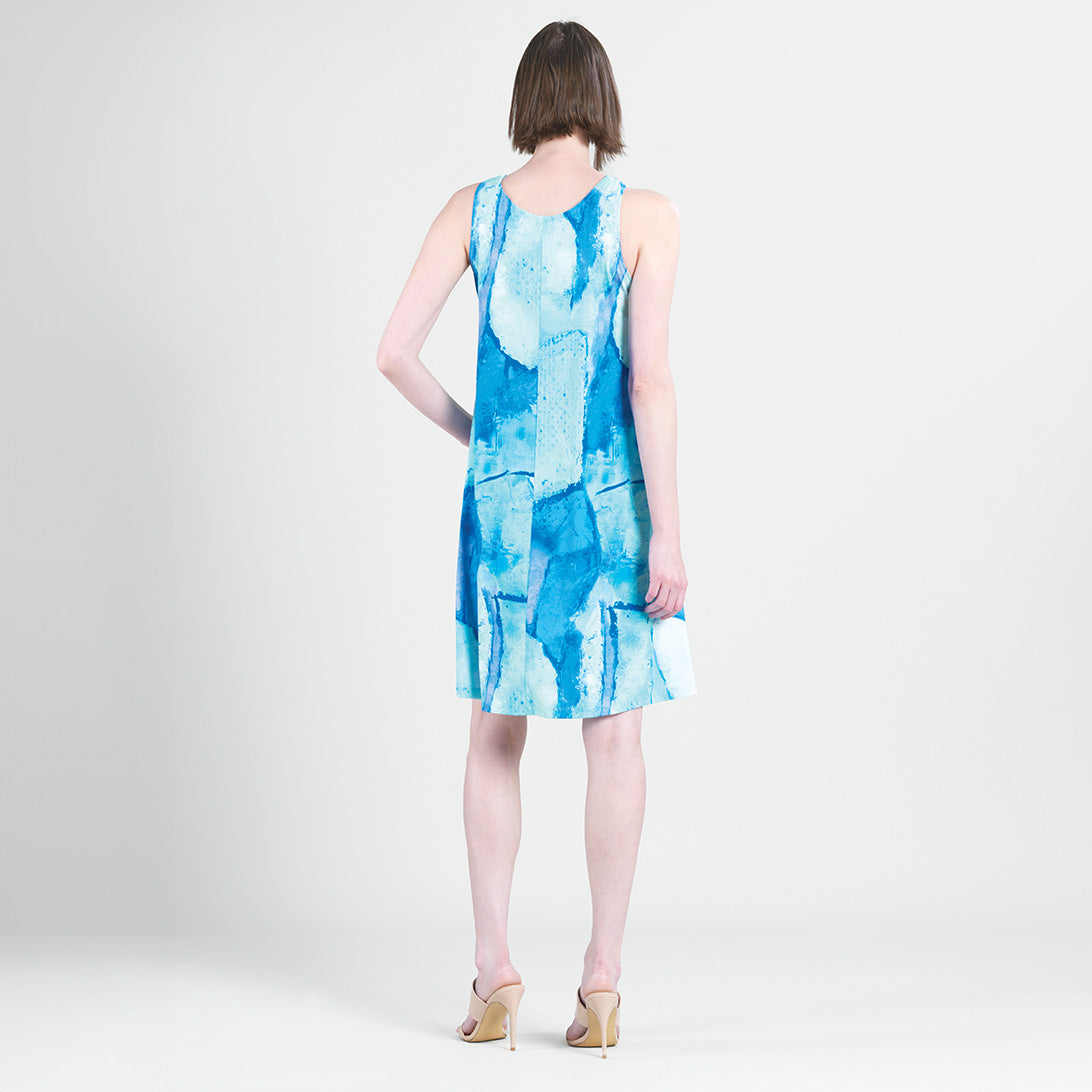 Jewel Neck Swing Dress - Water Splash - Final Sale! | Clara Sunwoo Special Offer