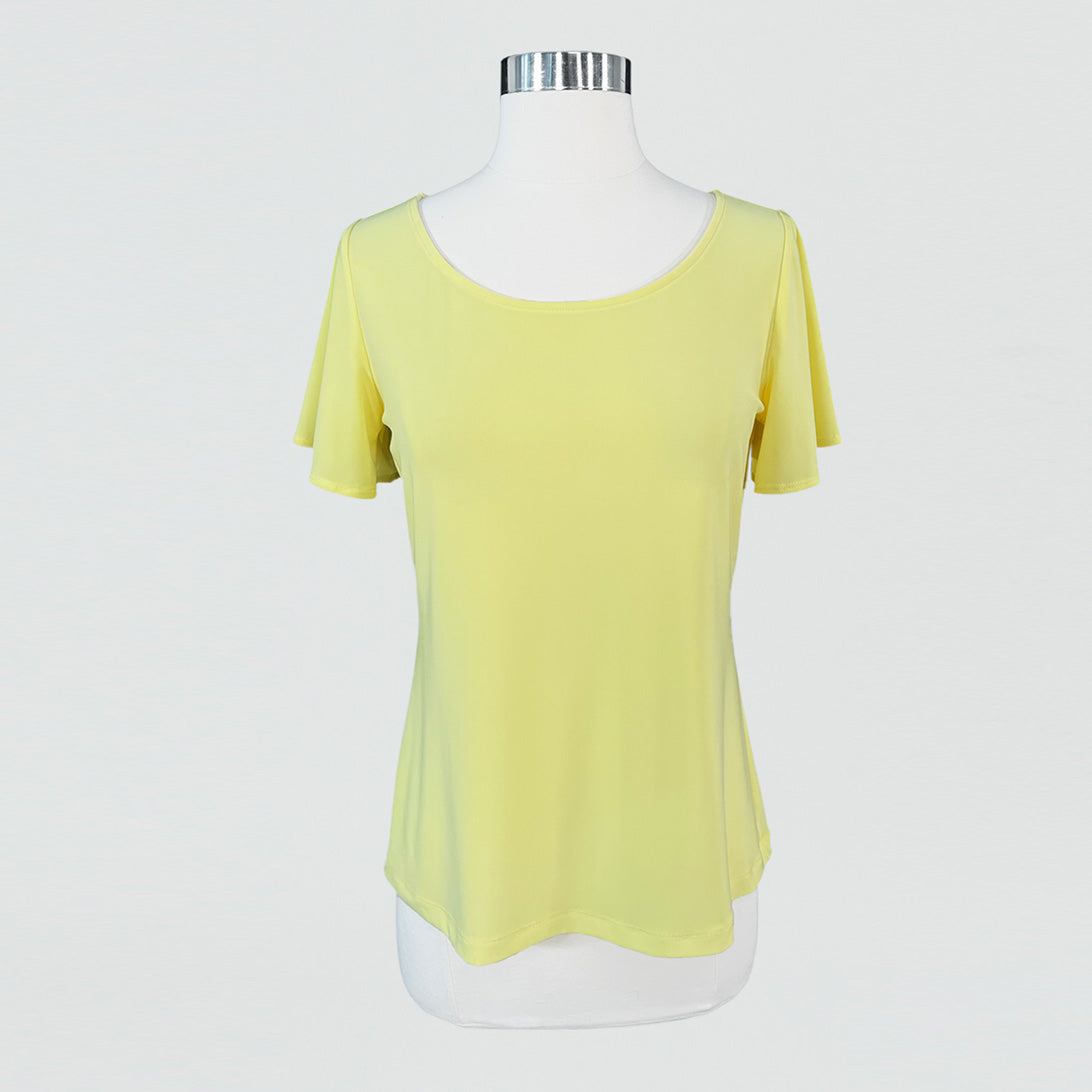 Back Keyhole Flounce Sleeve Top - Yellow - Final Sale! | Clara Sunwoo Best Seller