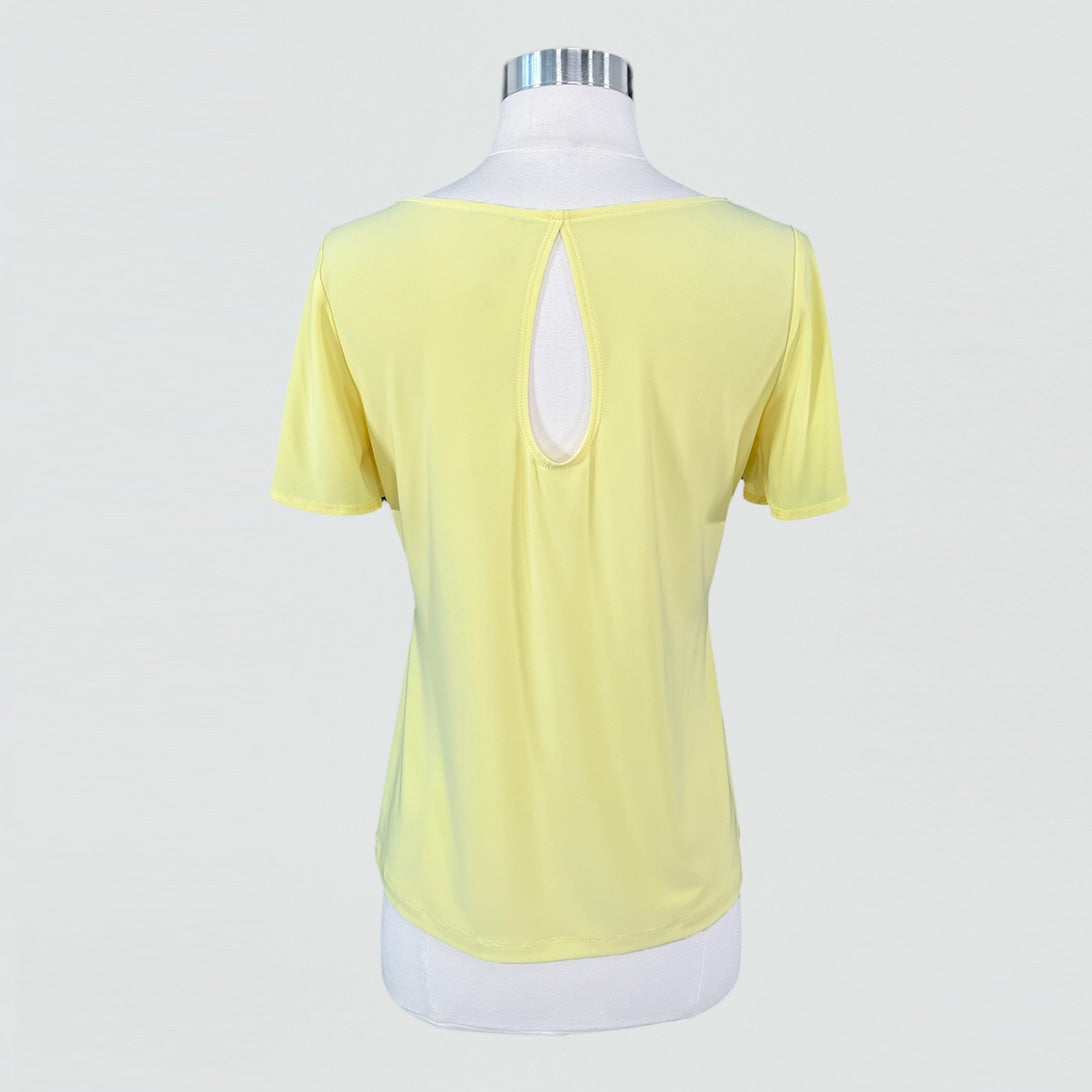Back Keyhole Flounce Sleeve Top - Yellow - Final Sale! | Clara Sunwoo Best Seller