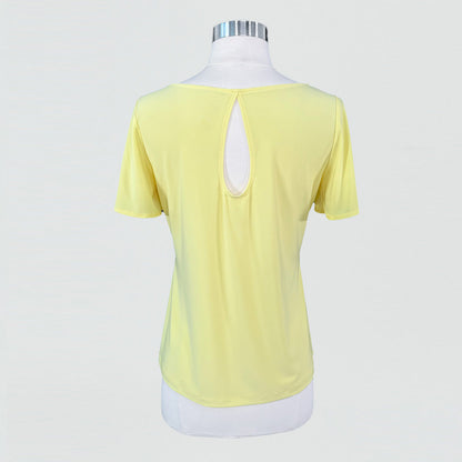 Back Keyhole Flounce Sleeve Top - Yellow - Final Sale! | Clara Sunwoo Best Seller