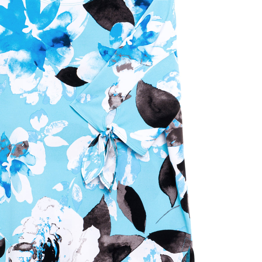 Tie Cuff Asymmetrical Vent Tunic - Floral Petal - Final Sale | Clara Sunwoo Everyday