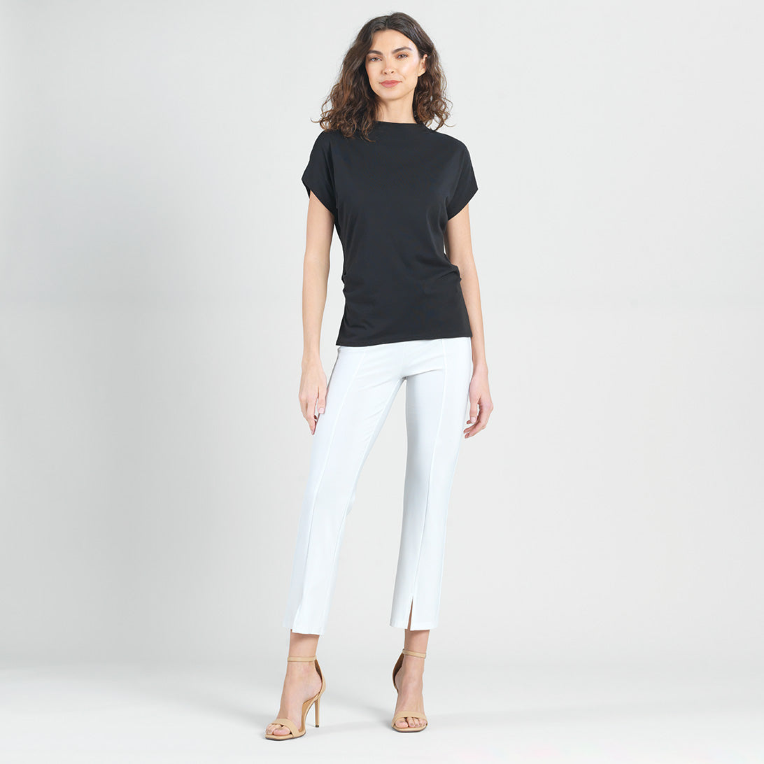 Modal Cotton - Funnel Neck Side Cinched Top - Black - Final Sale! | Clara Sunwoo Quality