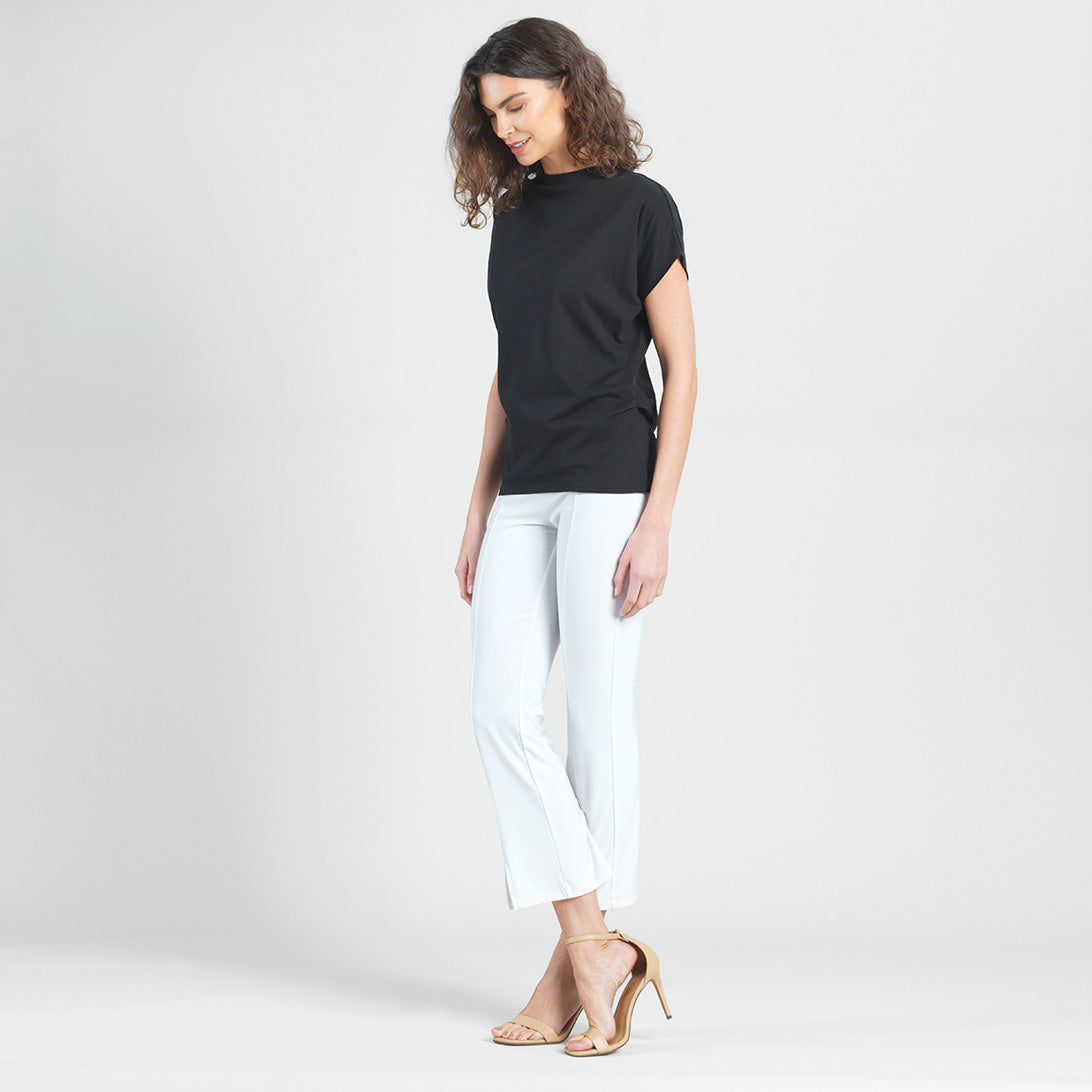 Modal Cotton - Funnel Neck Side Cinched Top - Black - Final Sale! | Clara Sunwoo Quality