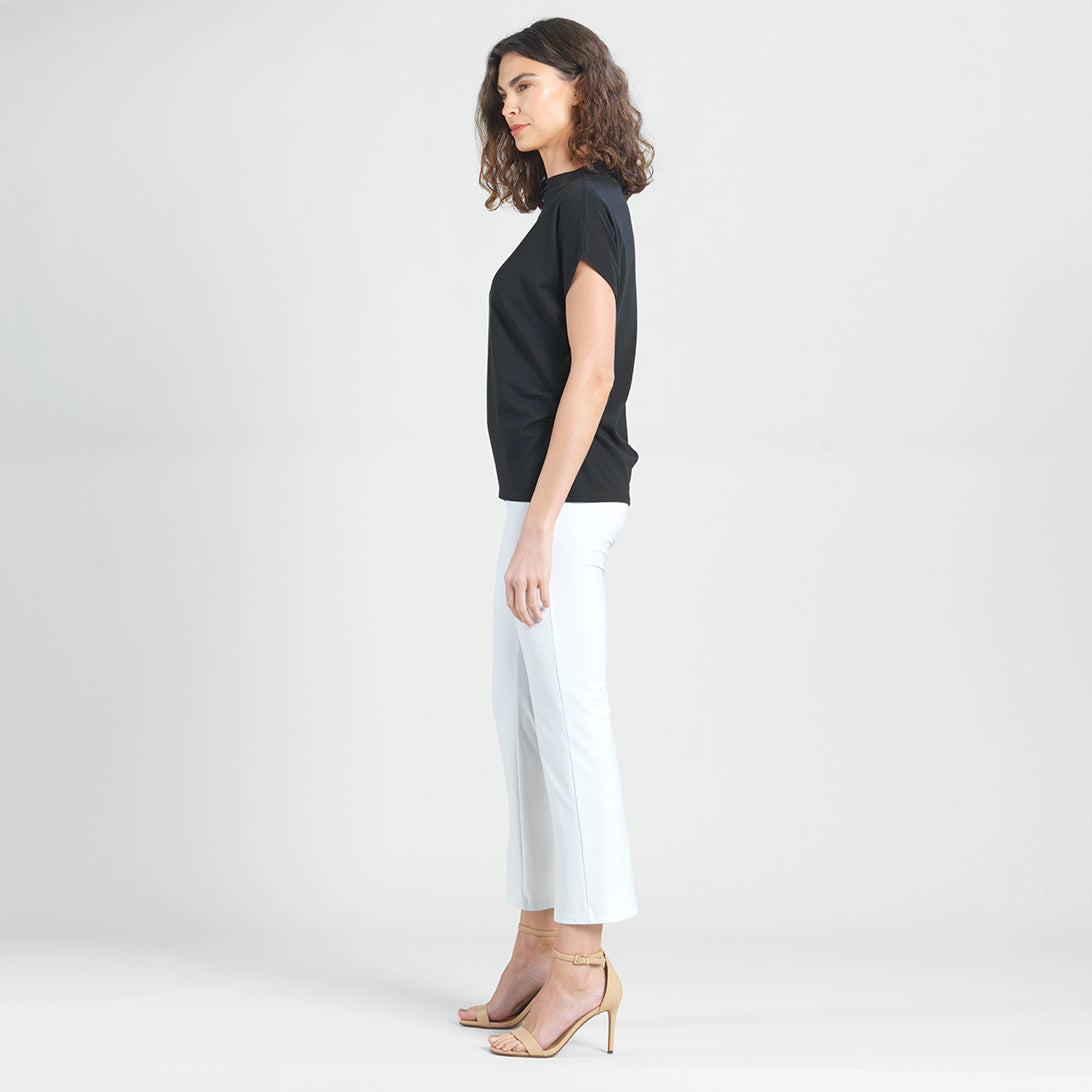 Modal Cotton - Funnel Neck Side Cinched Top - Black - Final Sale! | Clara Sunwoo Quality