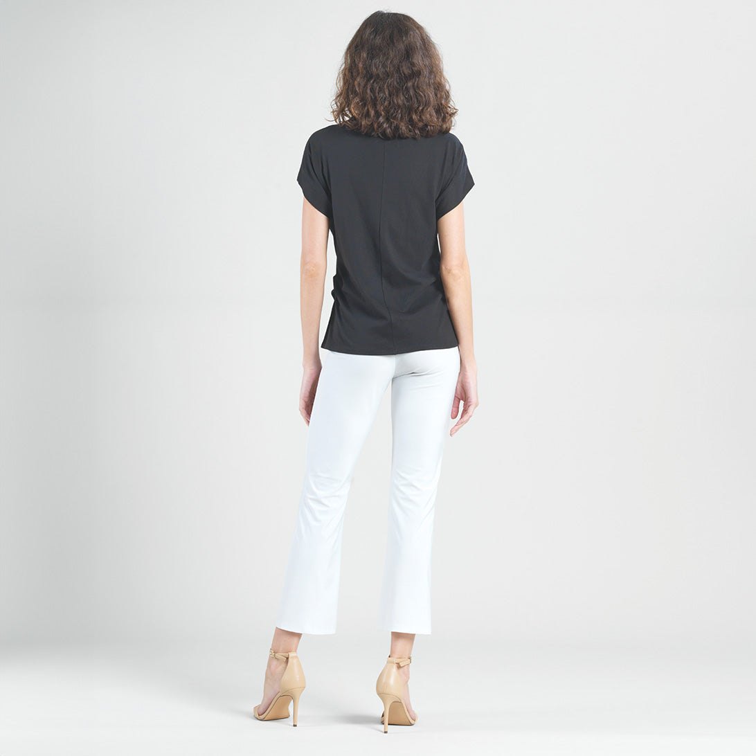 Modal Cotton - Funnel Neck Side Cinched Top - Black - Final Sale! | Clara Sunwoo Quality
