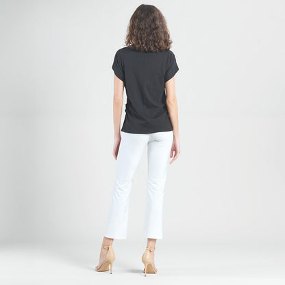 Modal Cotton - Funnel Neck Side Cinched Top - Black - Final Sale! | Clara Sunwoo Quality