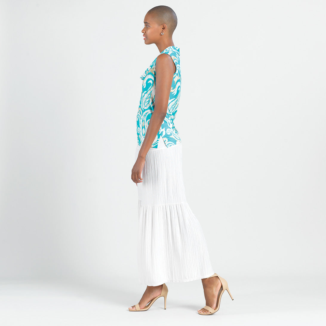 Butter Knit - Sleeveless Draped Cowl Neck Top - Paisley Lotus - Final Sale! | Clara Sunwoo Latest