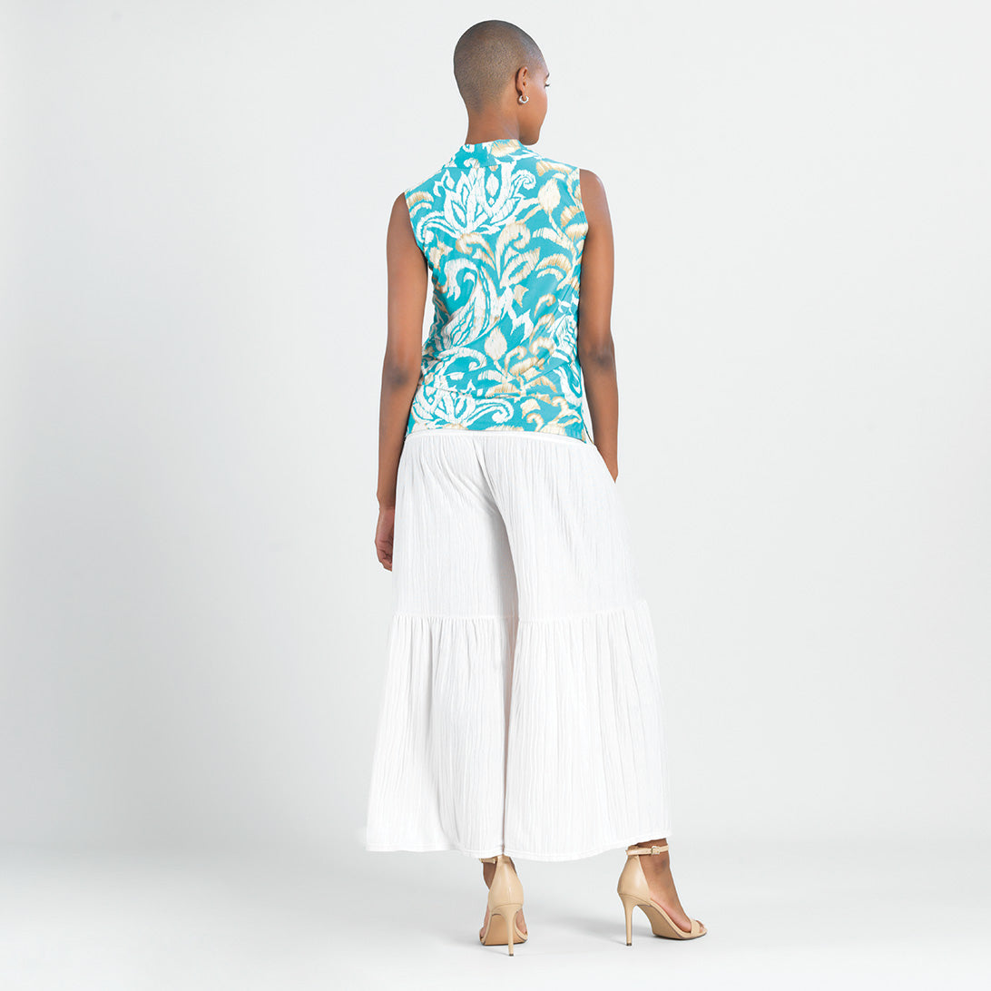 Butter Knit - Sleeveless Draped Cowl Neck Top - Paisley Lotus - Final Sale! | Clara Sunwoo Latest