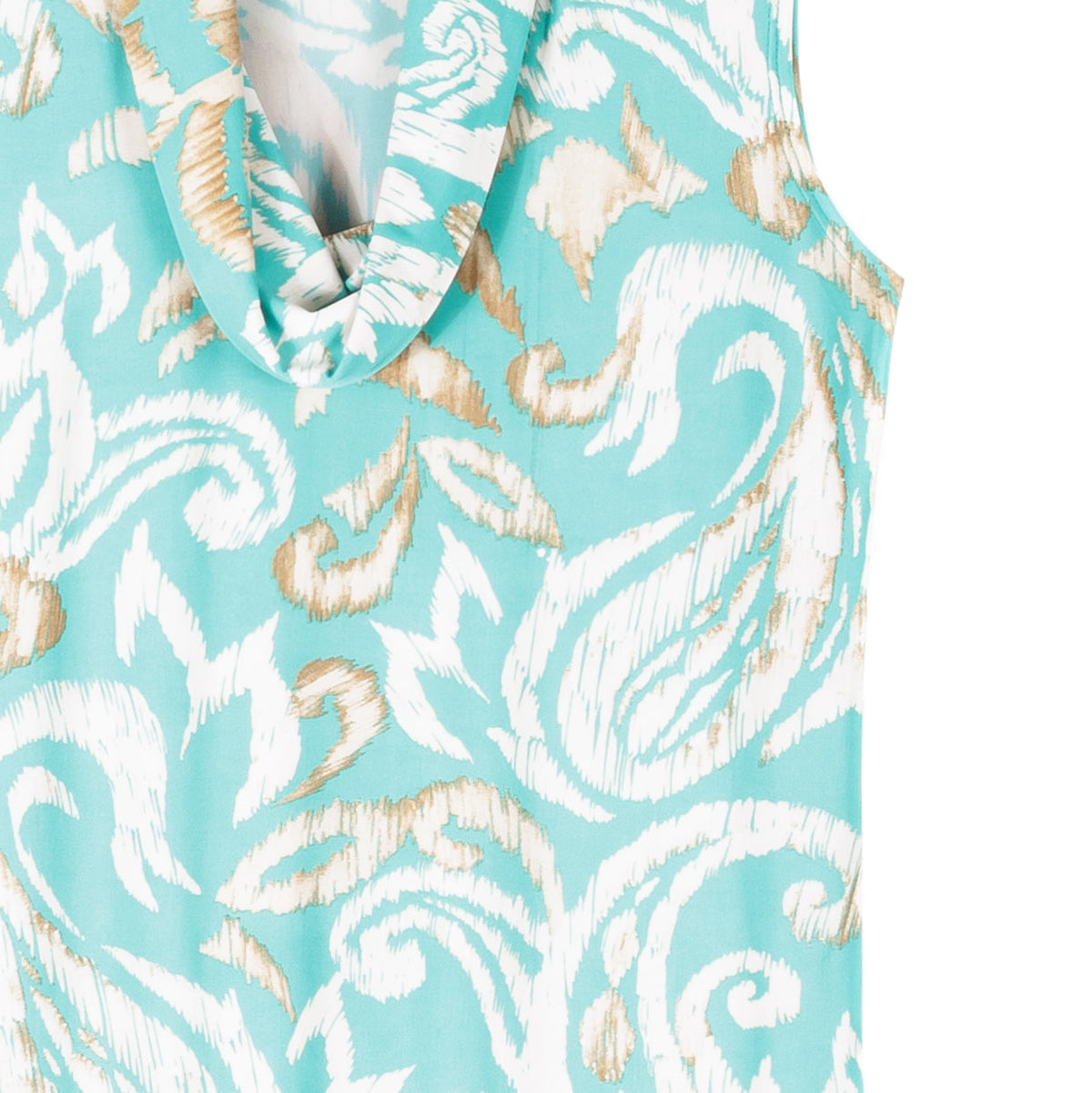 Butter Knit - Sleeveless Draped Cowl Neck Top - Paisley Lotus - Final Sale! | Clara Sunwoo Latest