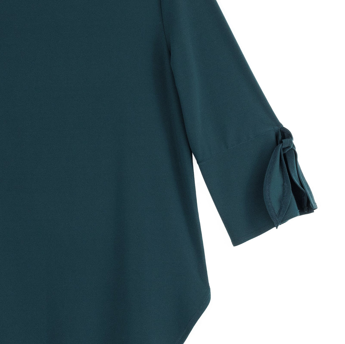 Tie Cuff Curved Hem Tunic - Hunter Green - Final Sale | Clara Sunwoo Customer Favorite
