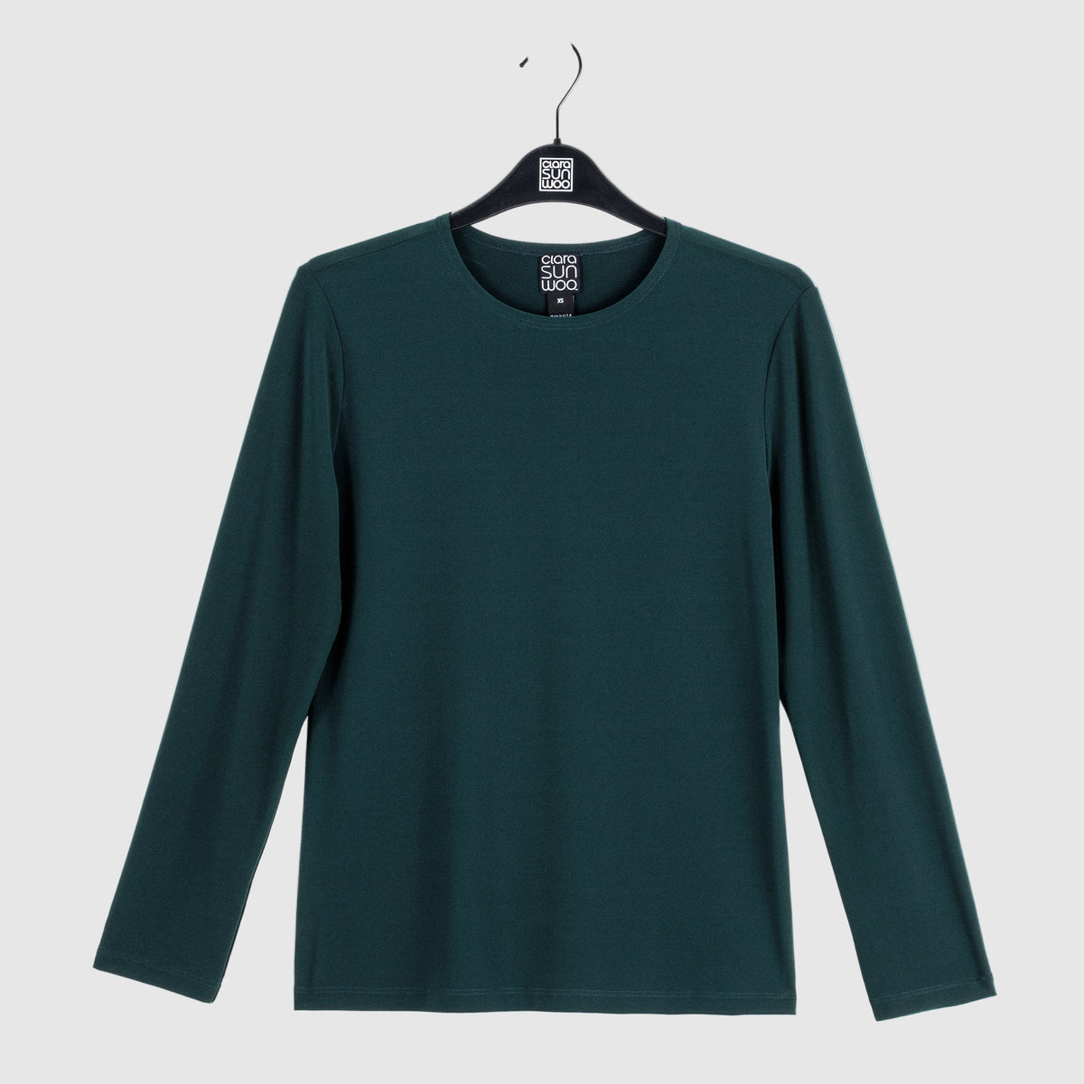 Signature Crew Neck Top - Hunter Green - Final Sale | Clara Sunwoo Exclusive